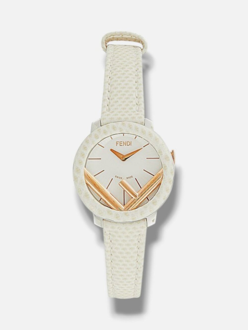 Fendi Women's Ivory Stainless Steel & Leather-Strap Watch 28mm
